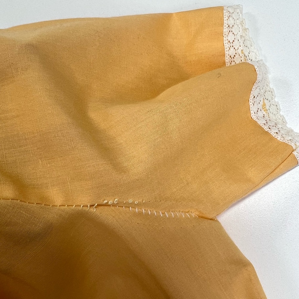 Vintage 60s 70s Orange and White Women’s Nightgown Dress - Picture 9 of 12